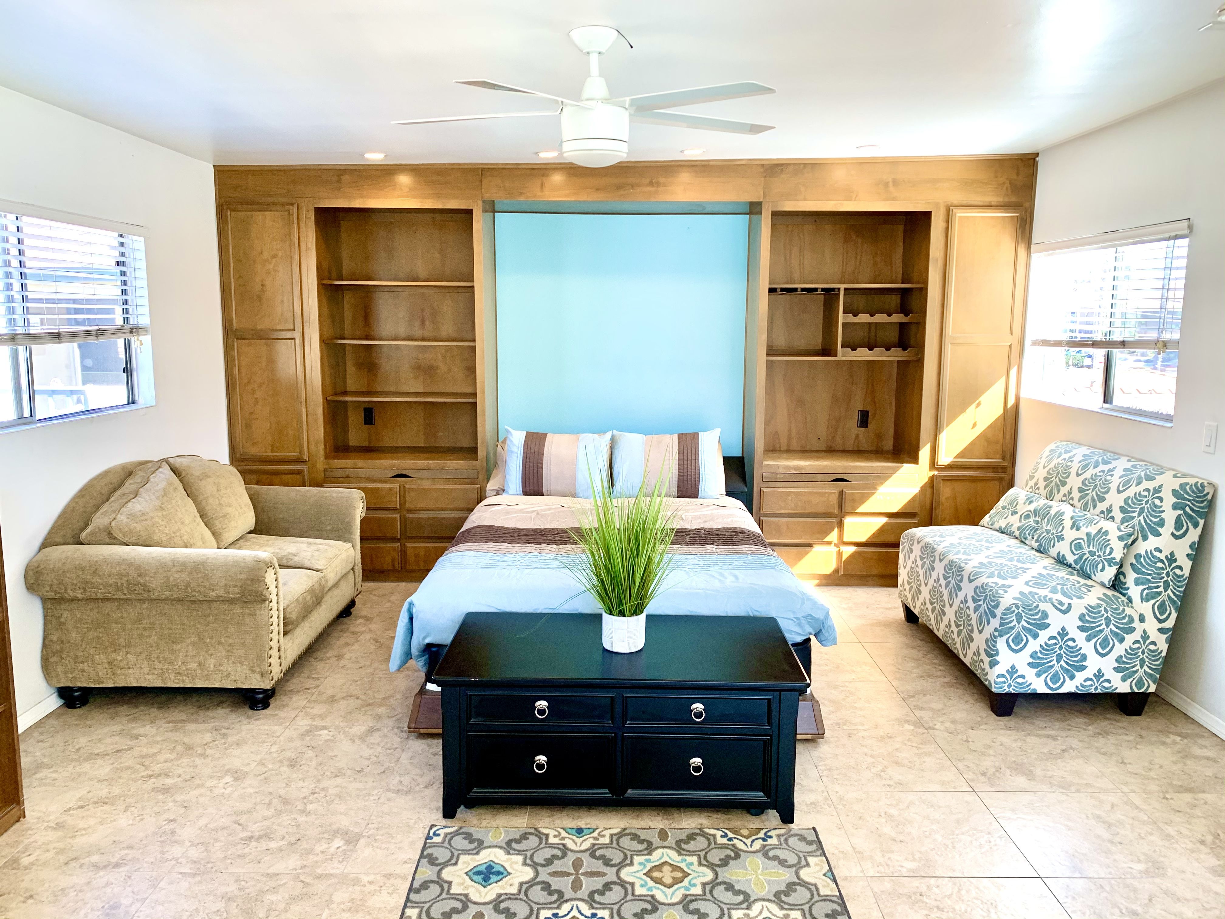 Murphy Bed Turns The Villa Into A Large Living Room In Seconds